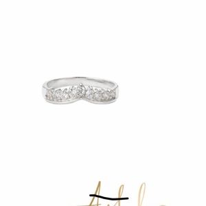 AA Aurora 18k White Gold Plt. Crest Ring.36 ctw